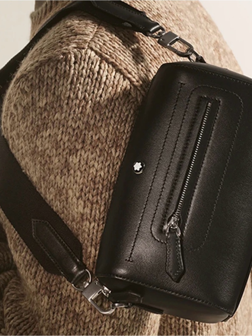 Montblanc Black Leather Crossbody Bag
